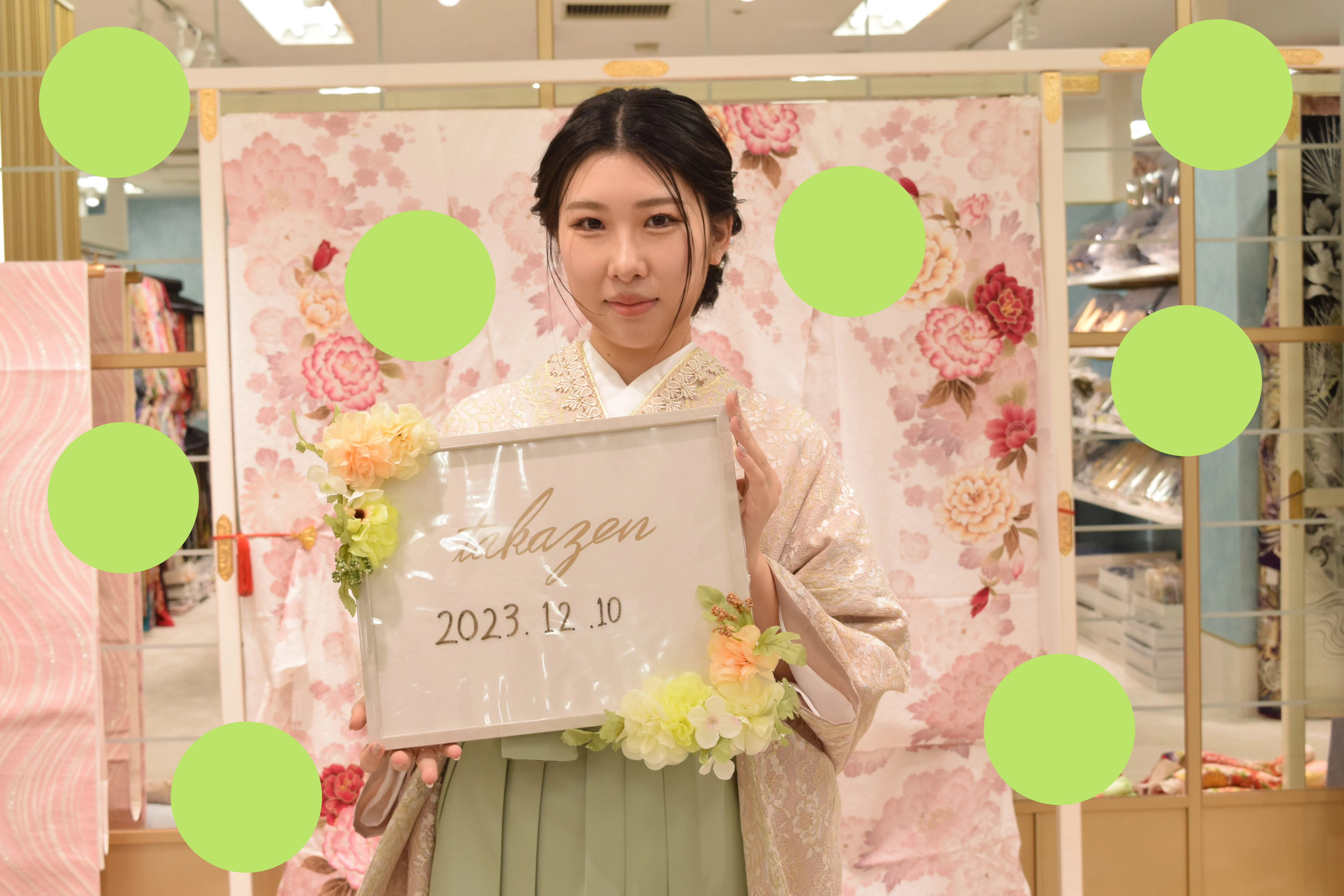 袴　レンタル　くすみ　ベージュ　いまどき　前撮り　撮影会