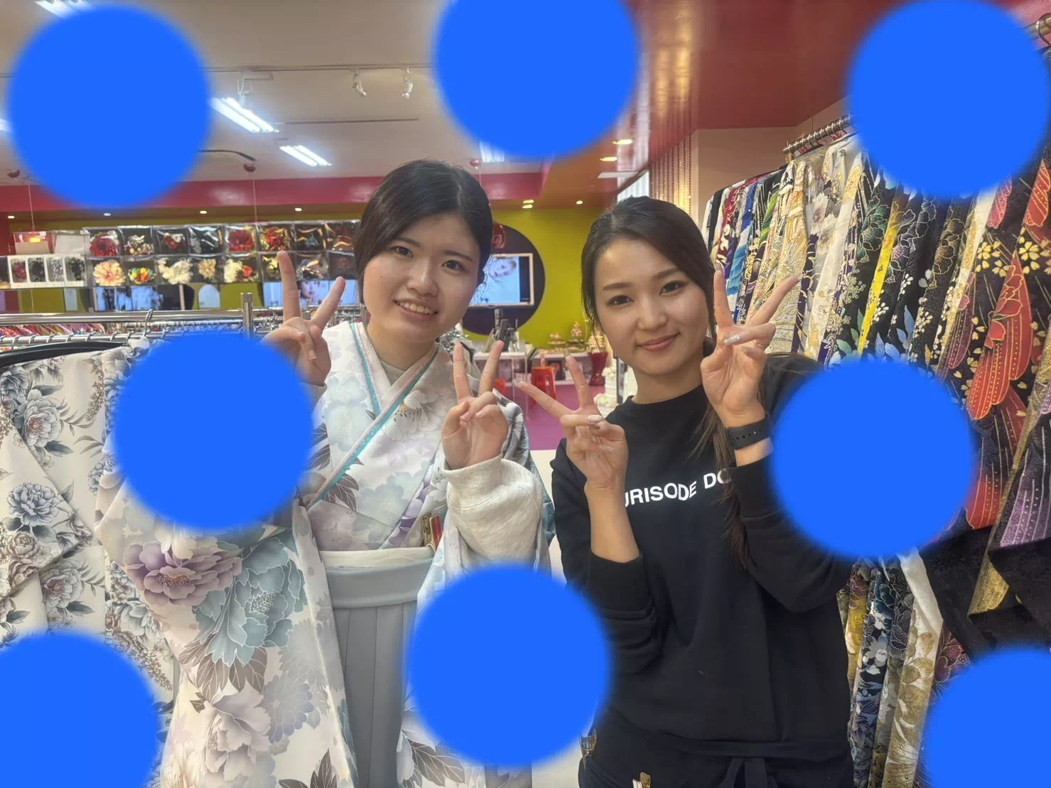 TAKAZEN神戸店　袴レンタル　くすみカラー　イマドキ　なえなの　かわいい　