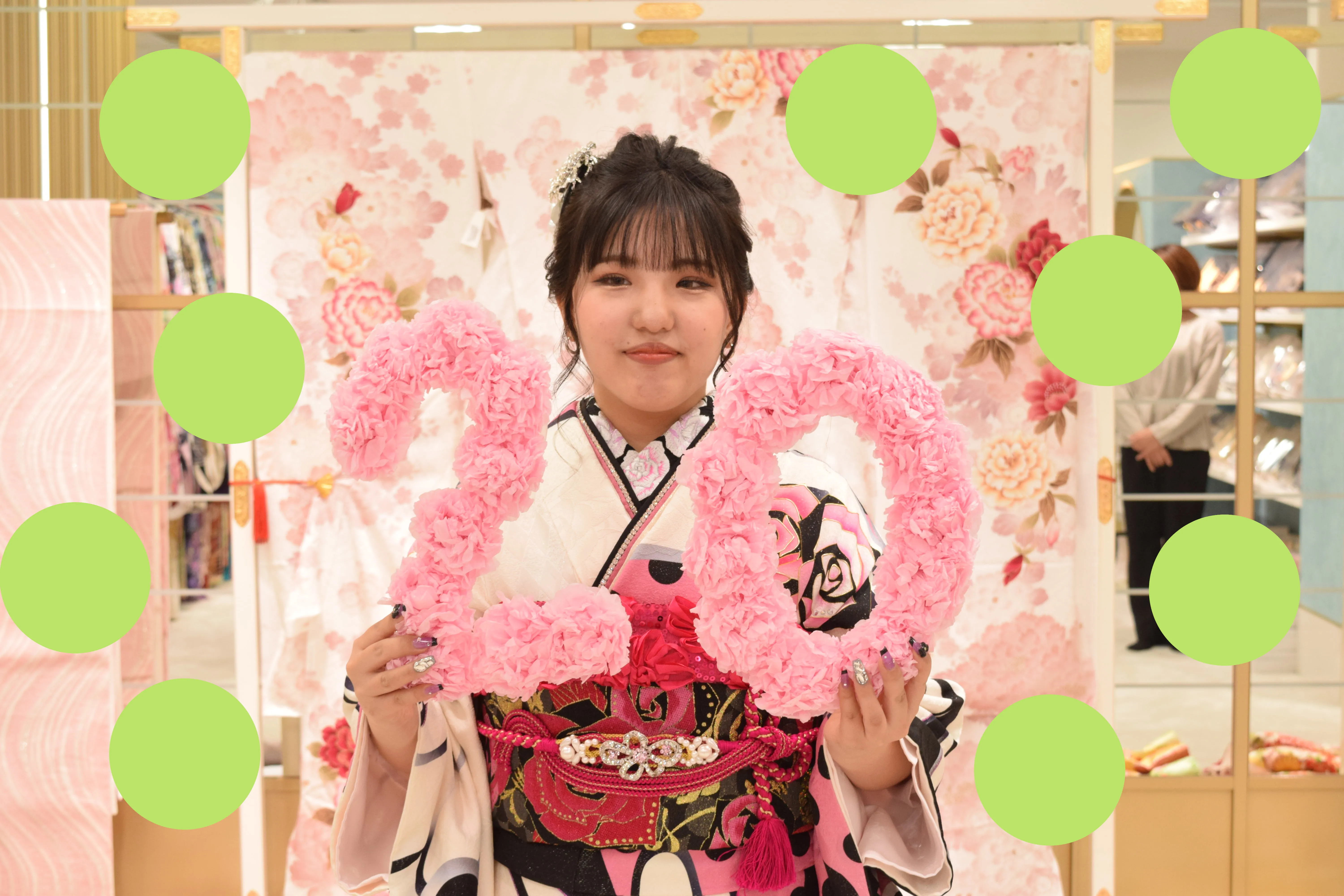 前撮り　振袖　撮影会　かわいい　ピンク