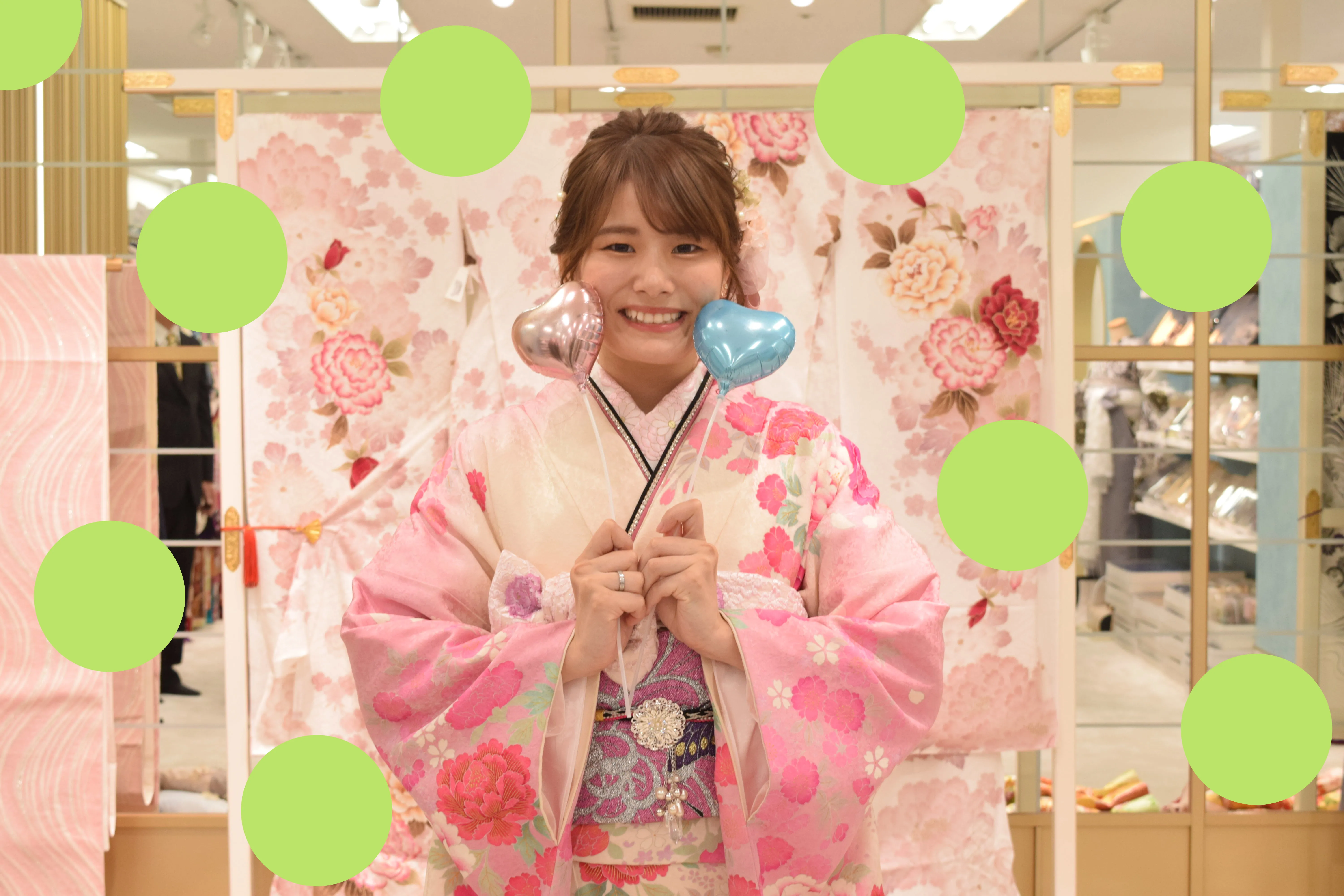 前撮り　振袖　撮影会　かわいい　ピンク