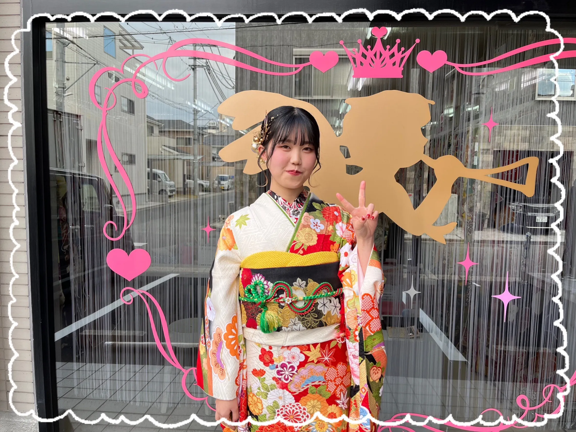 振袖　レンタル　奈良　前撮り撮影会　かわいい　赤　古典