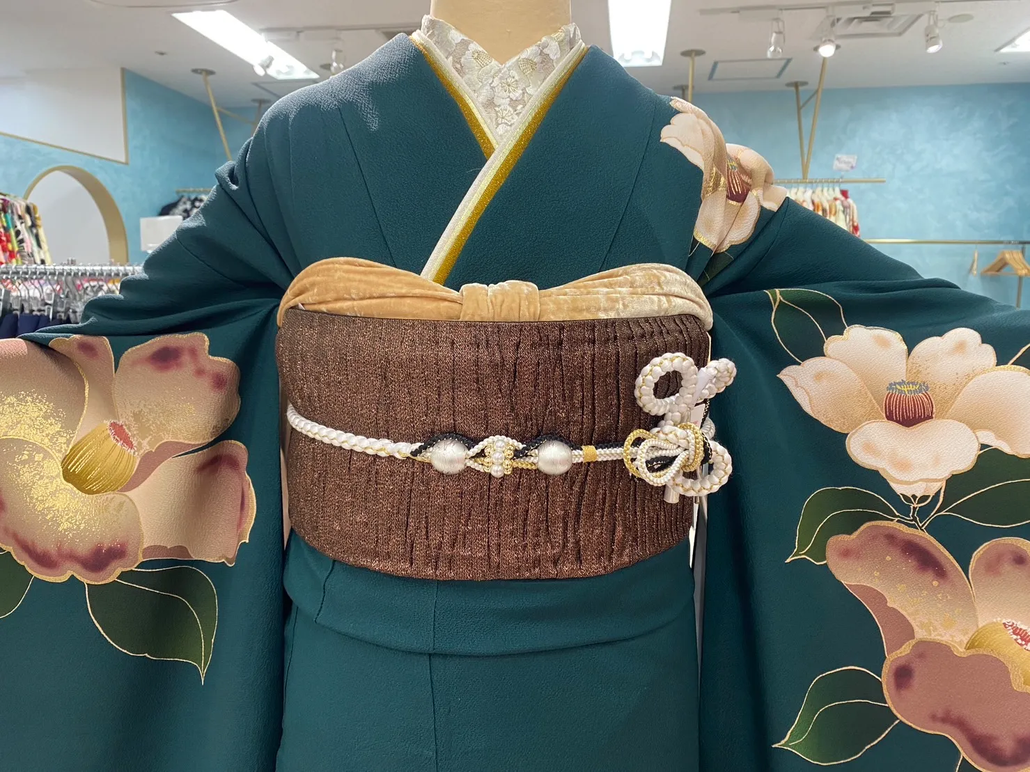 振袖レンタル　成人式　ハタチ　緑