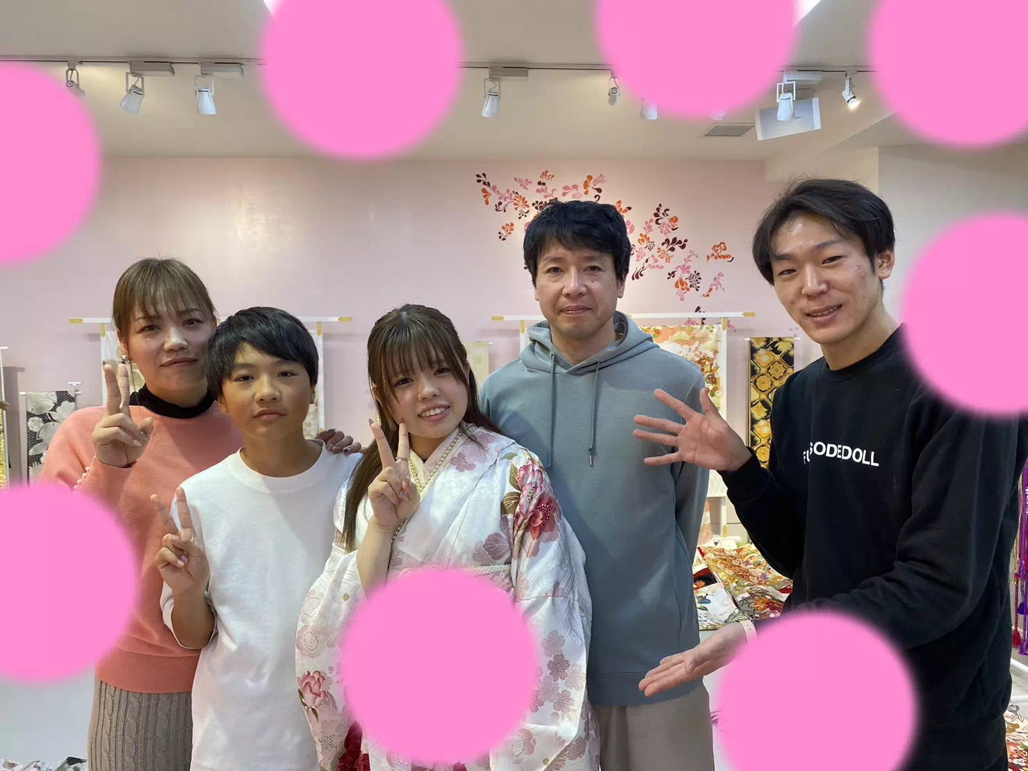 振袖レンタル　くすみガーリー　ピンク　TAKAZEN神戸店　前撮り撮影会　イマドキ　カワイイ　コディネート　振袖　レンタル　袴　