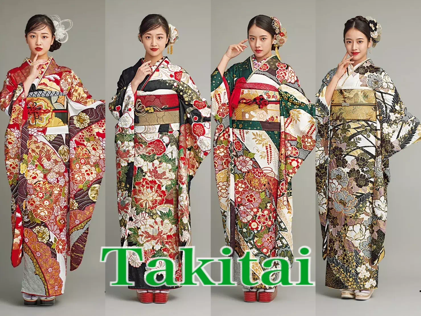 TAKAZEN神戸店　赤色振袖　古典柄　成人式　振袖レンタル　華やか　被らない　高級　オリジナル