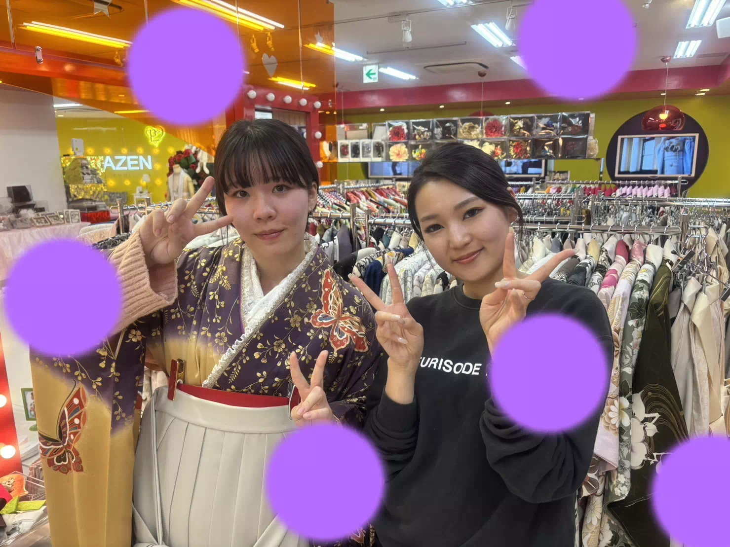 TAKAZEN神戸店　前撮り撮影会　イマドキ　カワイイ　コディネート　振袖　レンタル　袴　
