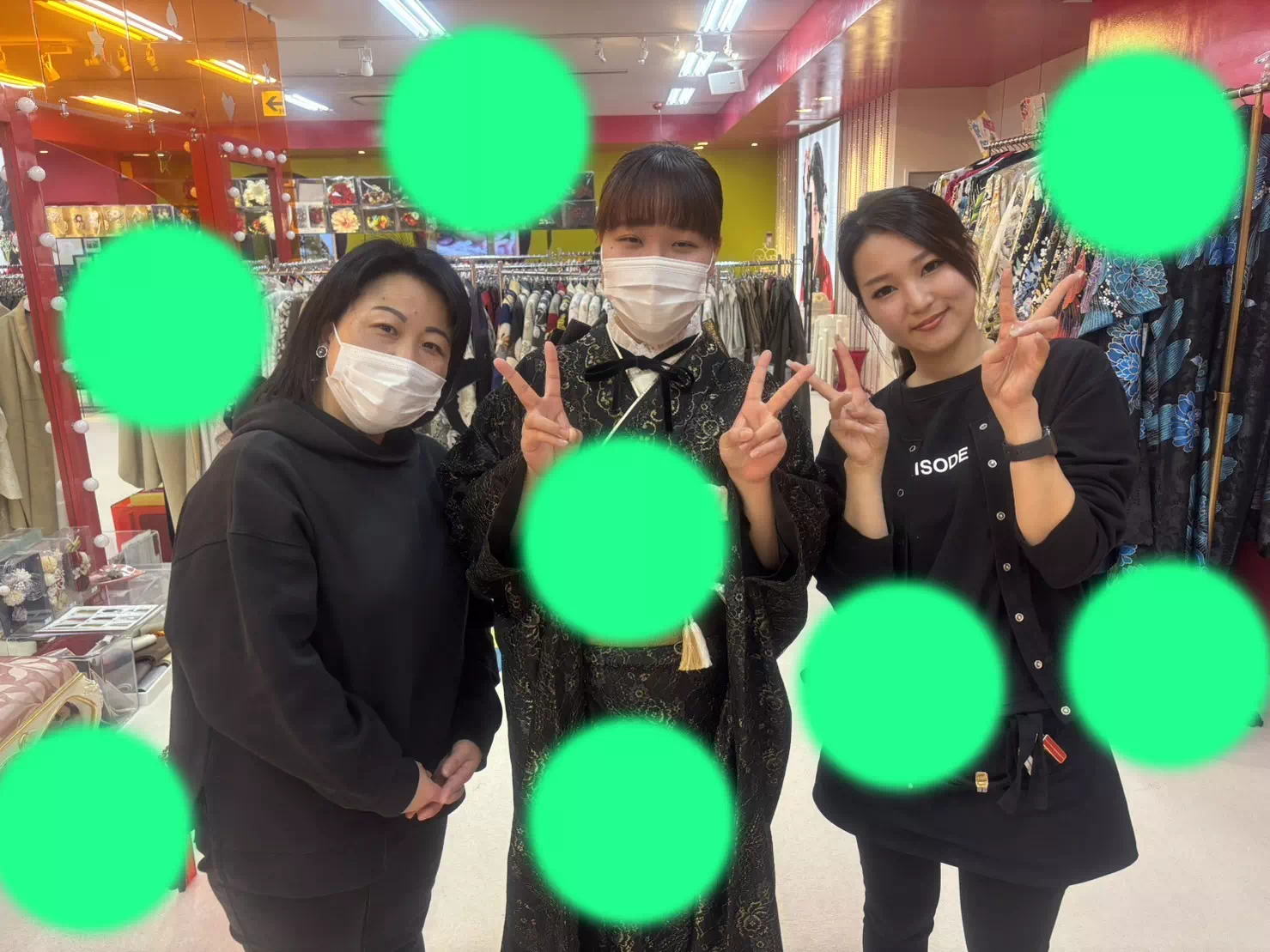 TAKAZEN神戸店　黒レース　被らない　オシャレ　振袖レンタル　リボン　成人式