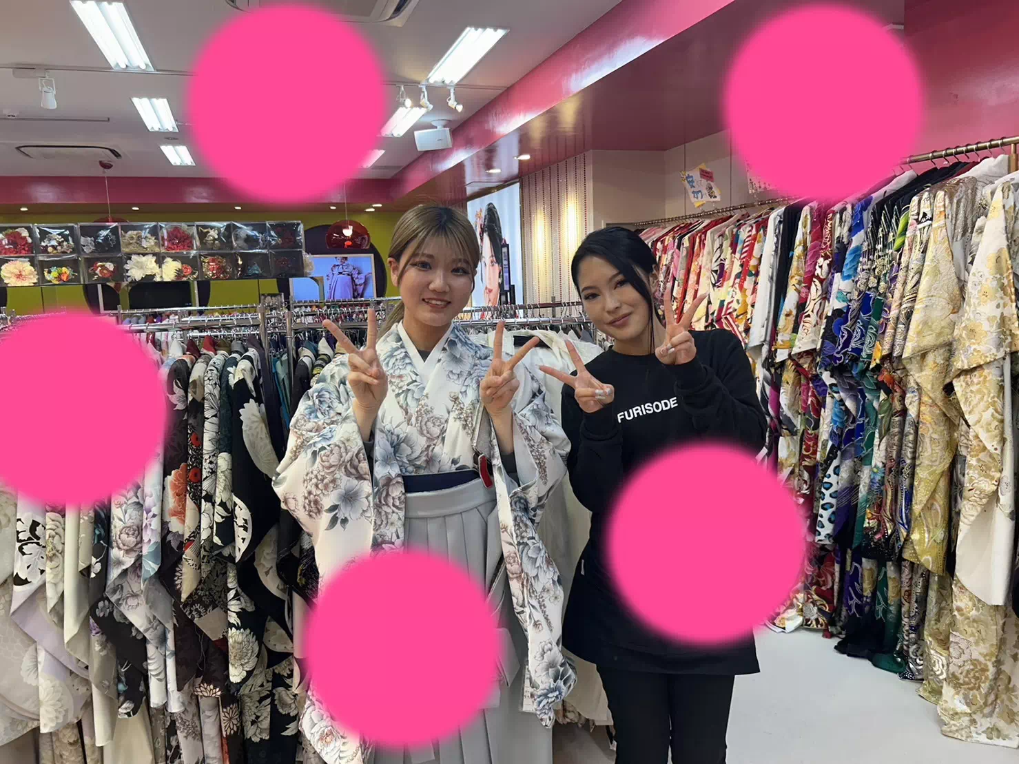 TAKAZEN神戸店　前撮り撮影会　イマドキ　カワイイ　コディネート　振袖　レンタル　袴　