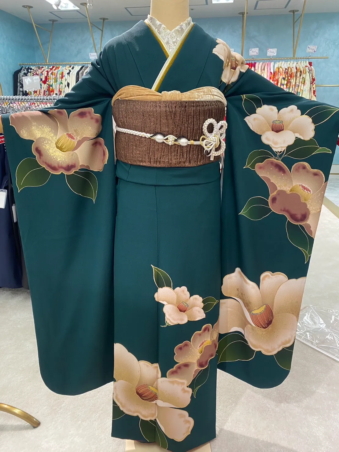 振袖レンタル　成人式　ハタチ　緑