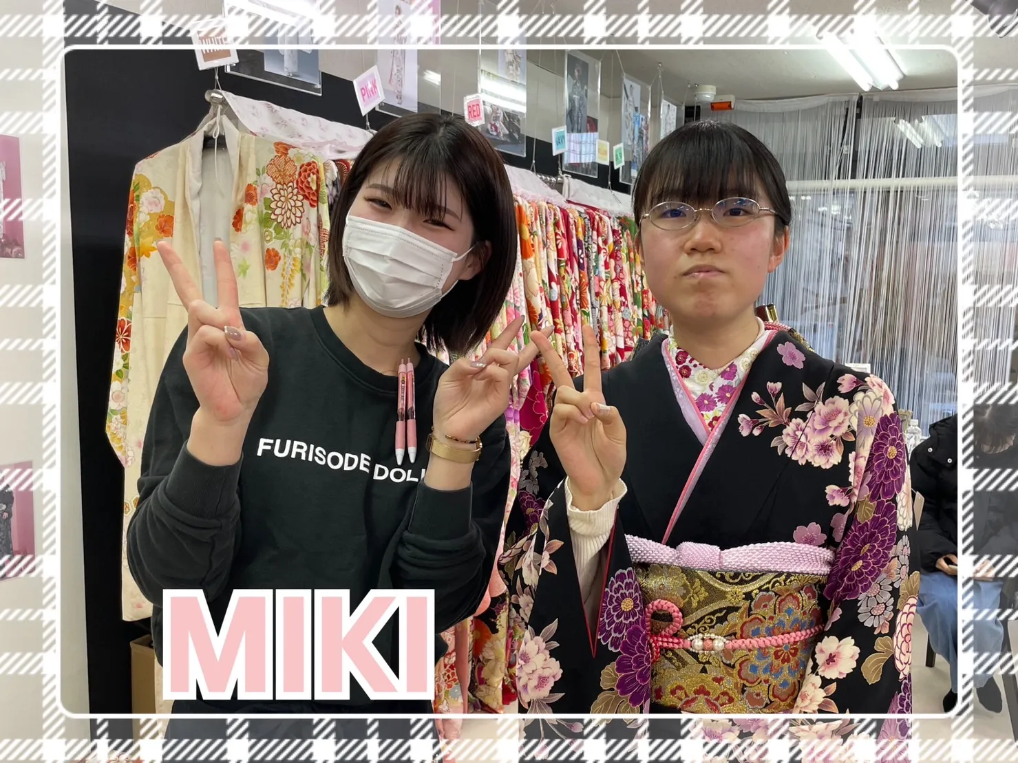 振袖　レンタル　奈良　安カワ　黒　紫　かわいい　華やか
