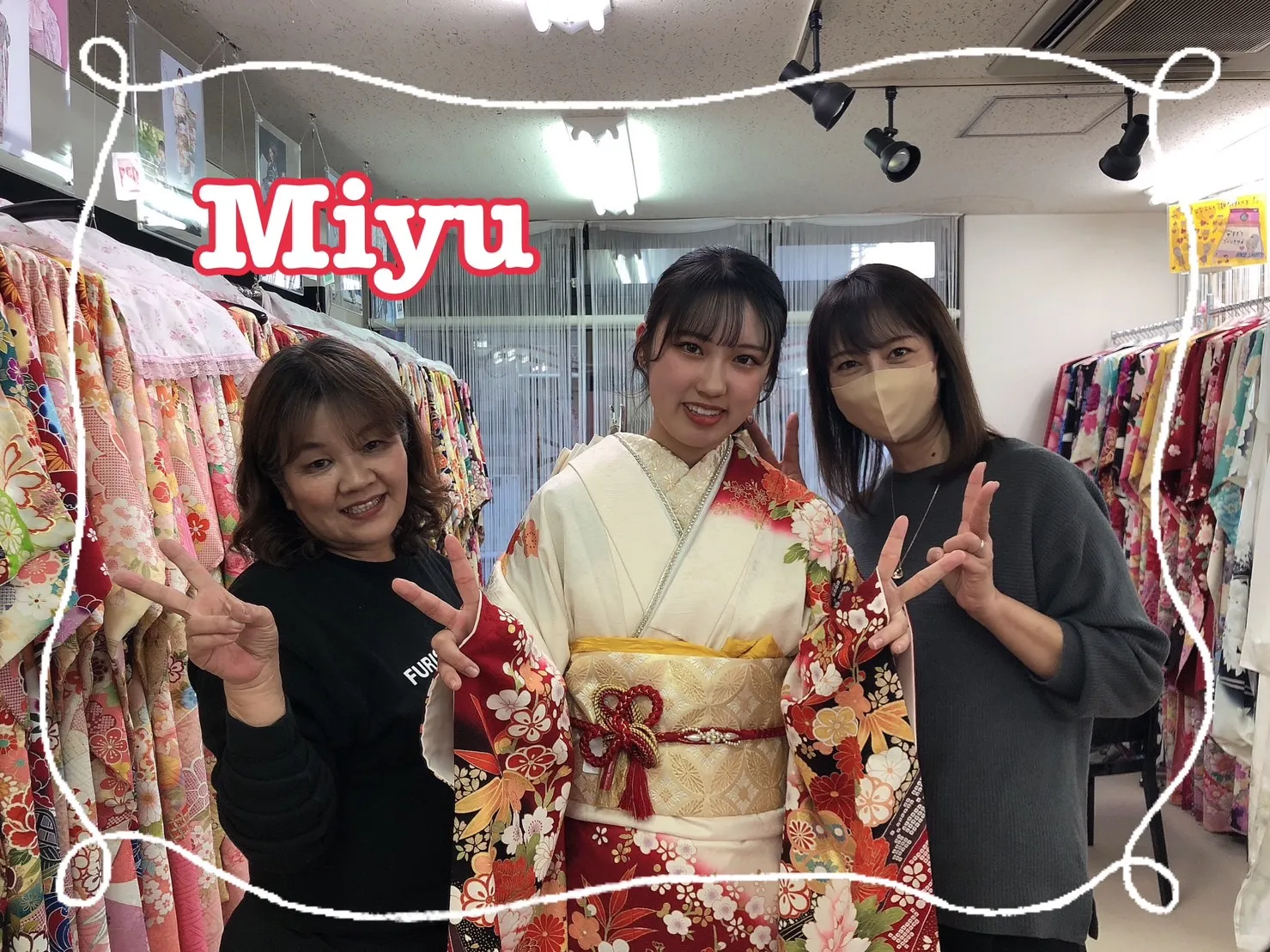 振袖　レンタル　奈良　古典　白　赤　ゴールド　華やか　レース