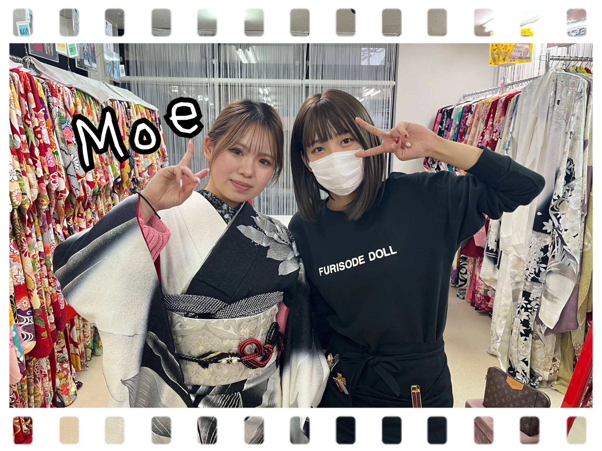 振袖　レンタル　奈良　モード　かっこいい　可愛い　モノクロ