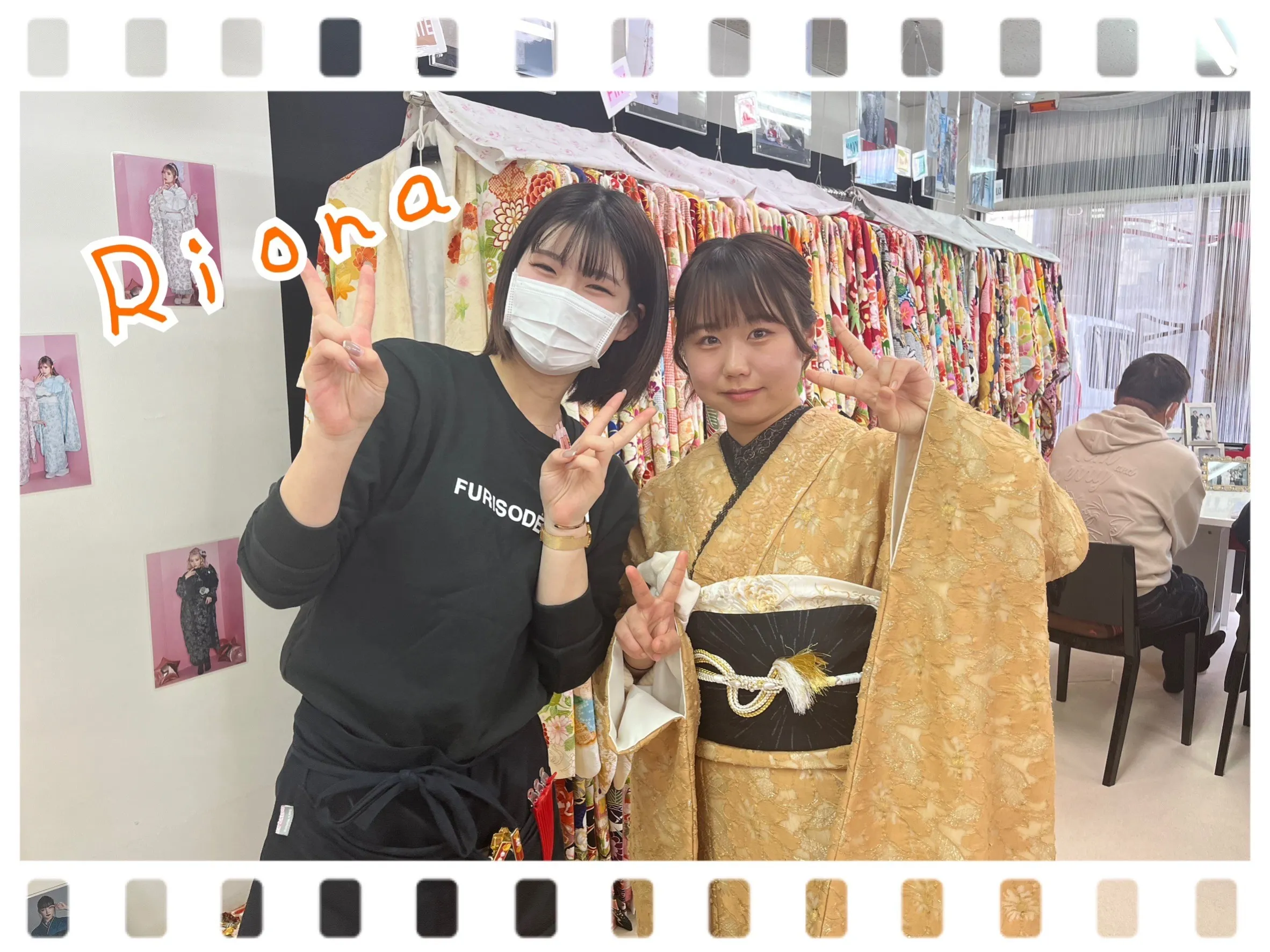 振袖　レンタル　奈良　ヴィンテージスタイル　からし色　かわいい　おしゃれ　レース
