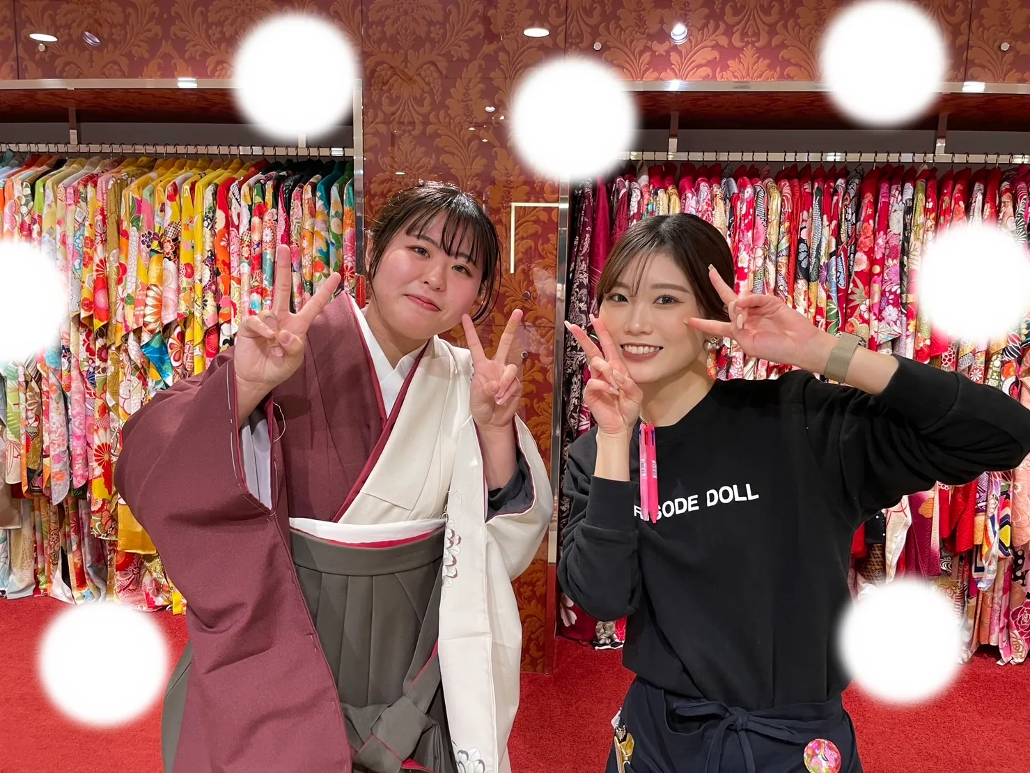 タカゼン　袴レンタル　エンジ　肩身変わり