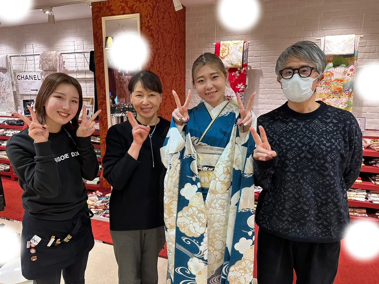 成人式　青色振袖　梅田
