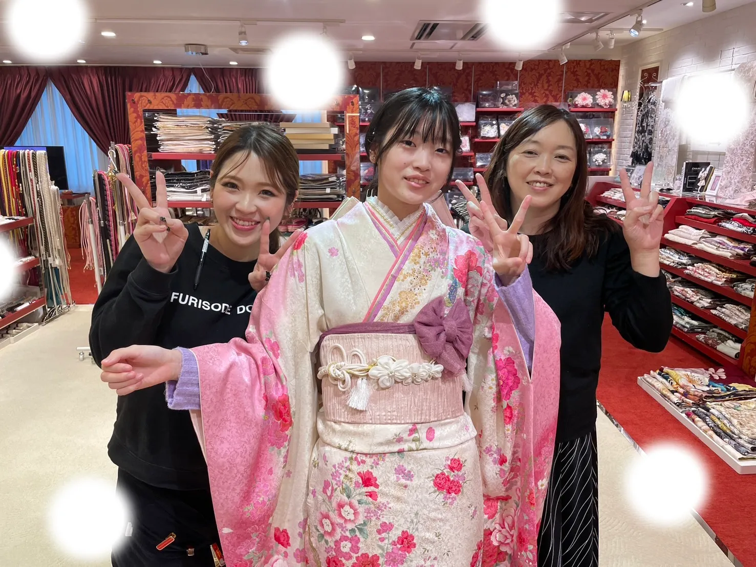 成人式　振袖　ピンク　梅田