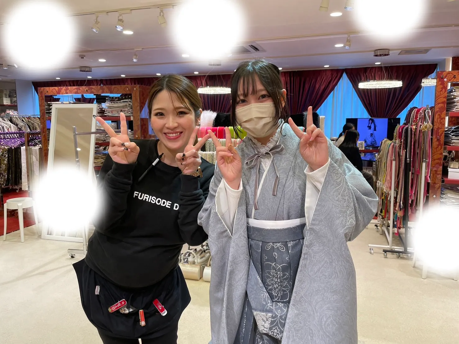 成人式　前撮り　梅田　袴　くすみカラー　かわいい　イマドキ　淡色　古典　タカゼン　撮影