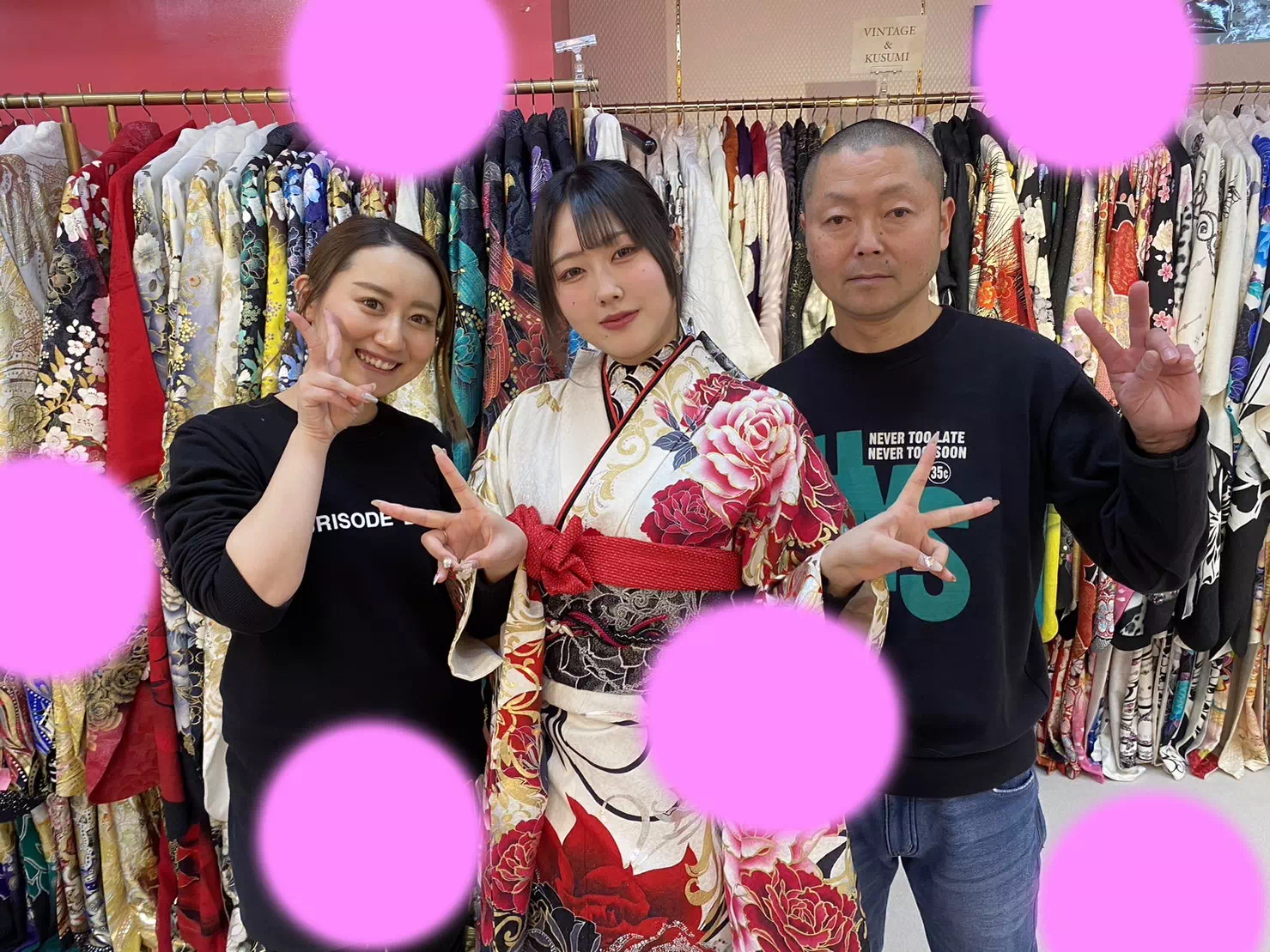 TAKAZEN神戸店　前撮り撮影会　イマドキ　カワイイ　コディネート　振袖　レンタル　袴　