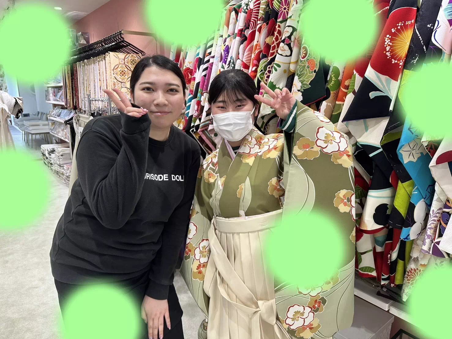TAKAZEN姫路店　姫路市　成人式　卒業式　袴　振袖　緑　