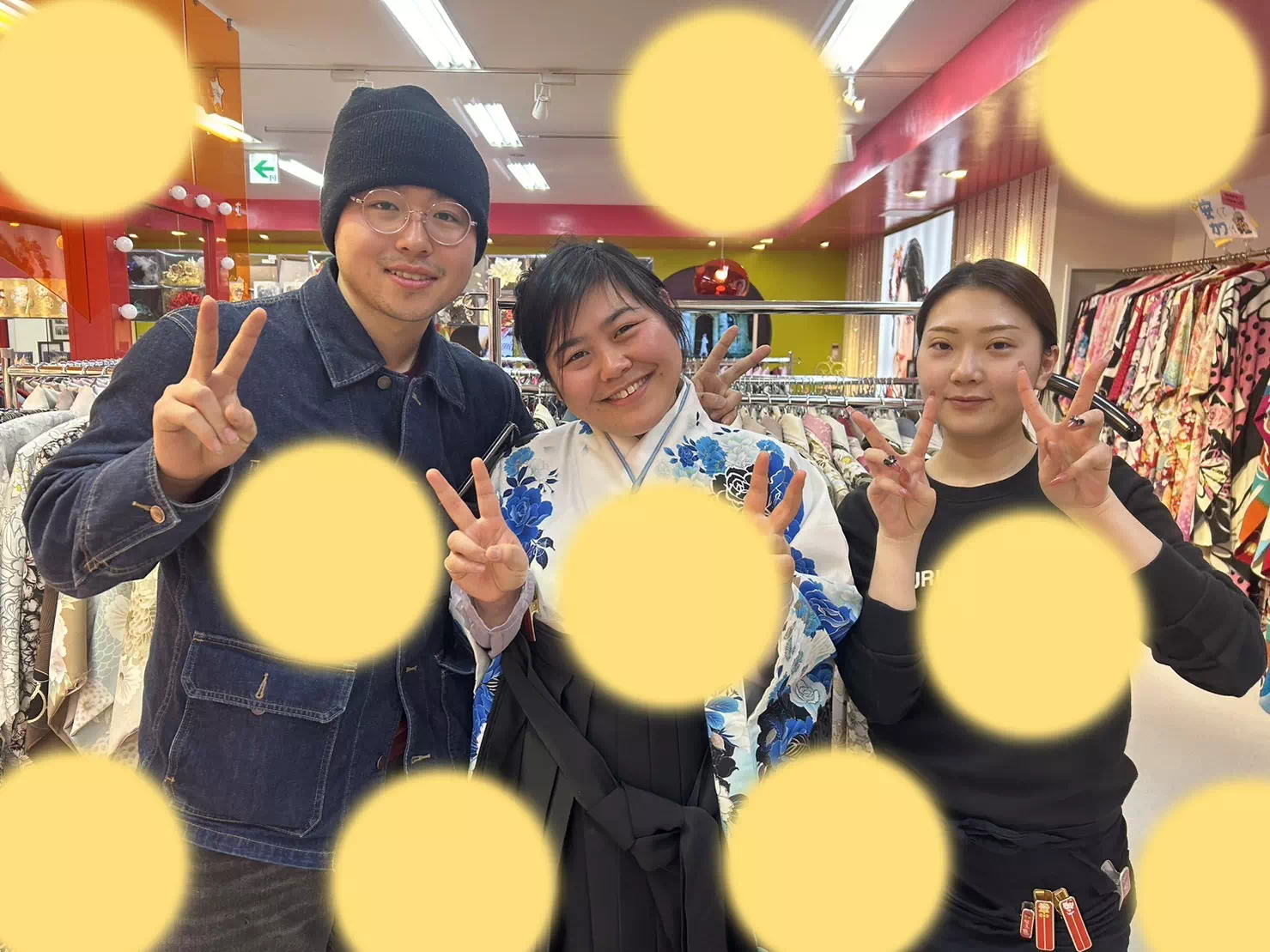 卒業式　袴レンタル　TAKAZEN神戸三宮店　青　モード　かっこいい　おしゃれ