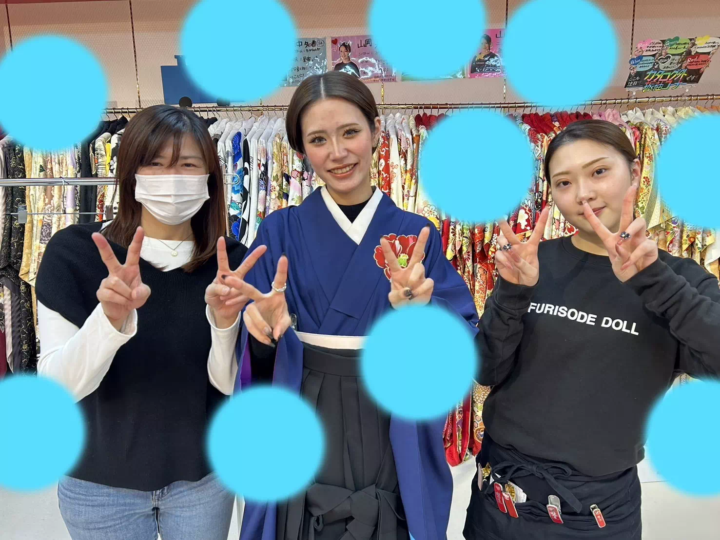 TAKAZEN神戸店　袴レンタル　袴間に合う　駆け込み　卒業式　被らない　青色袴