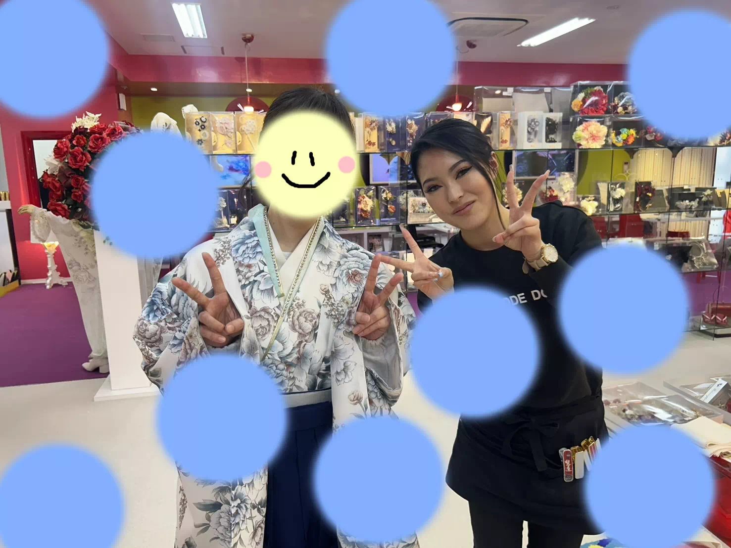 卒業式　袴レンタル　イマドキ　TAKAZEN神戸三宮店　かわいい　くすみ