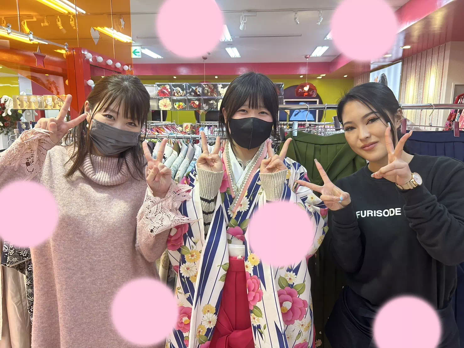TAKAZEN神戸店　前撮り撮影会　イマドキ　カワイイ　コディネート　振袖　レンタル　袴　