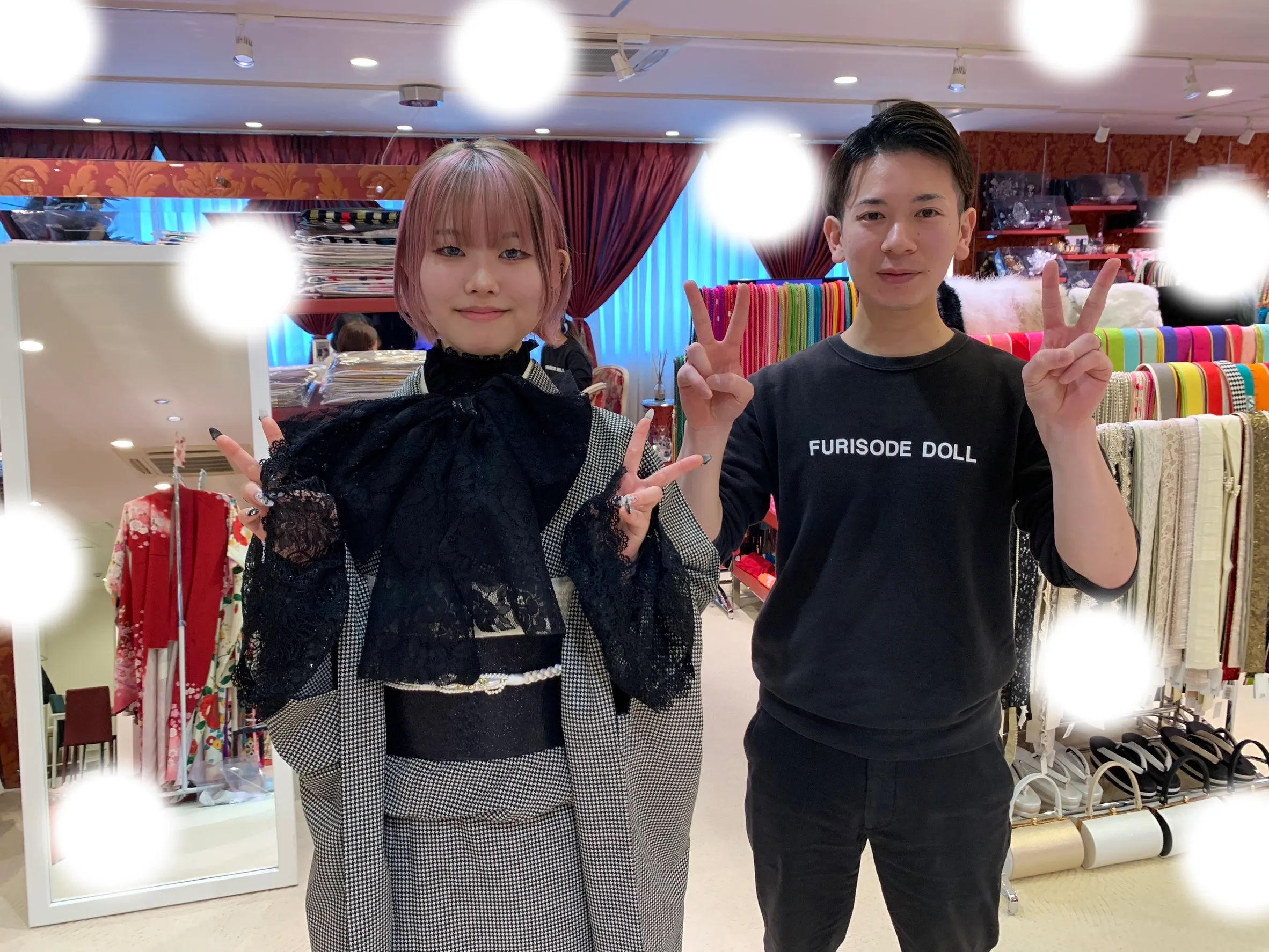 成人式　千鳥柄　振袖　梅田