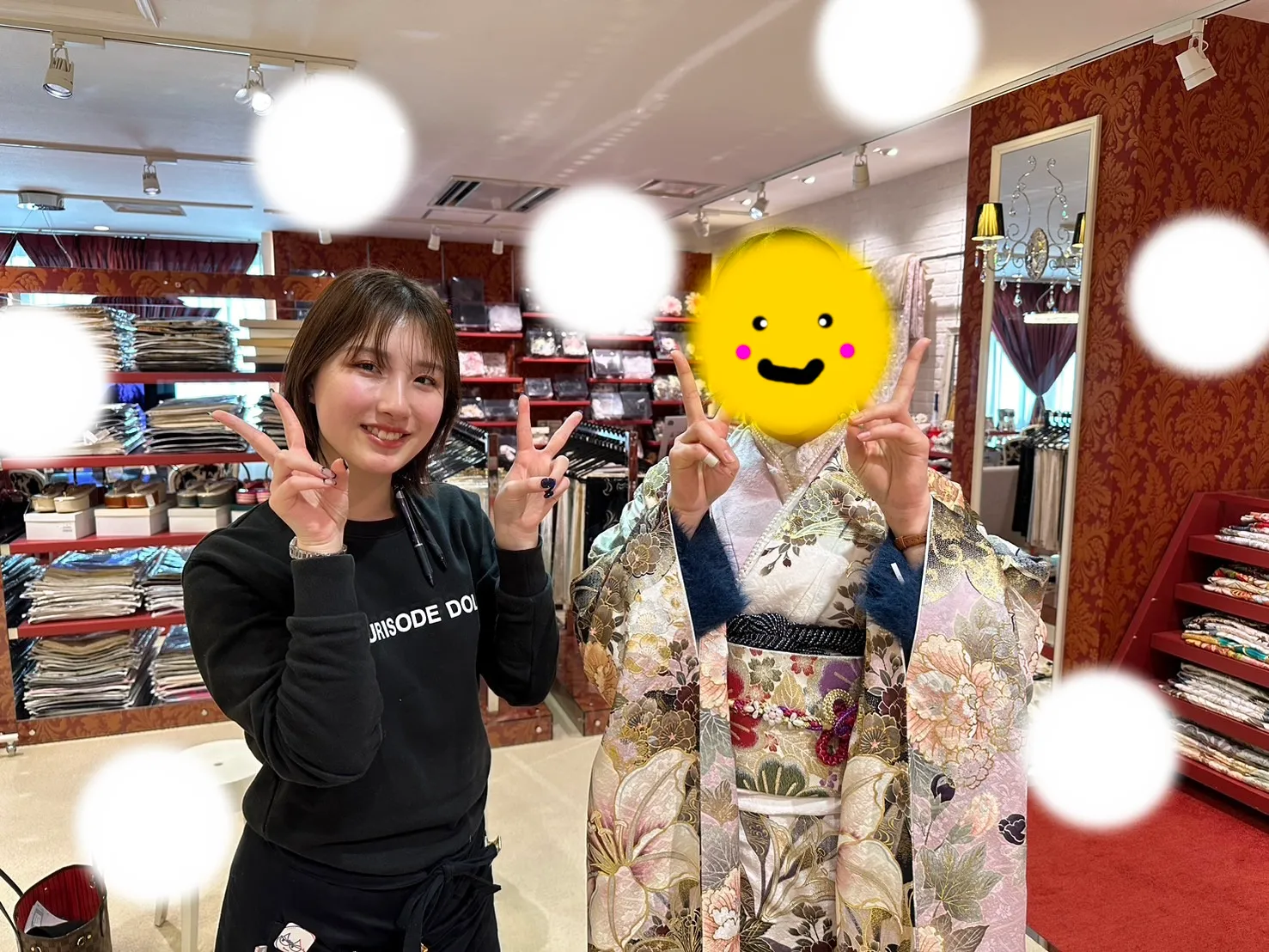 振袖レンタル　安い　ピンク　黒