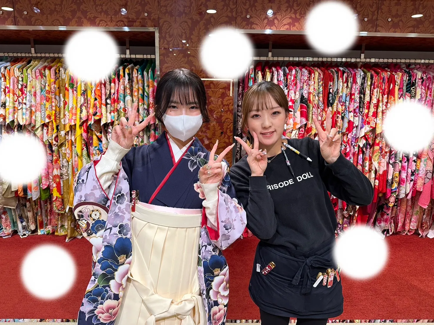 袴レンタル　白　紺　卒業式