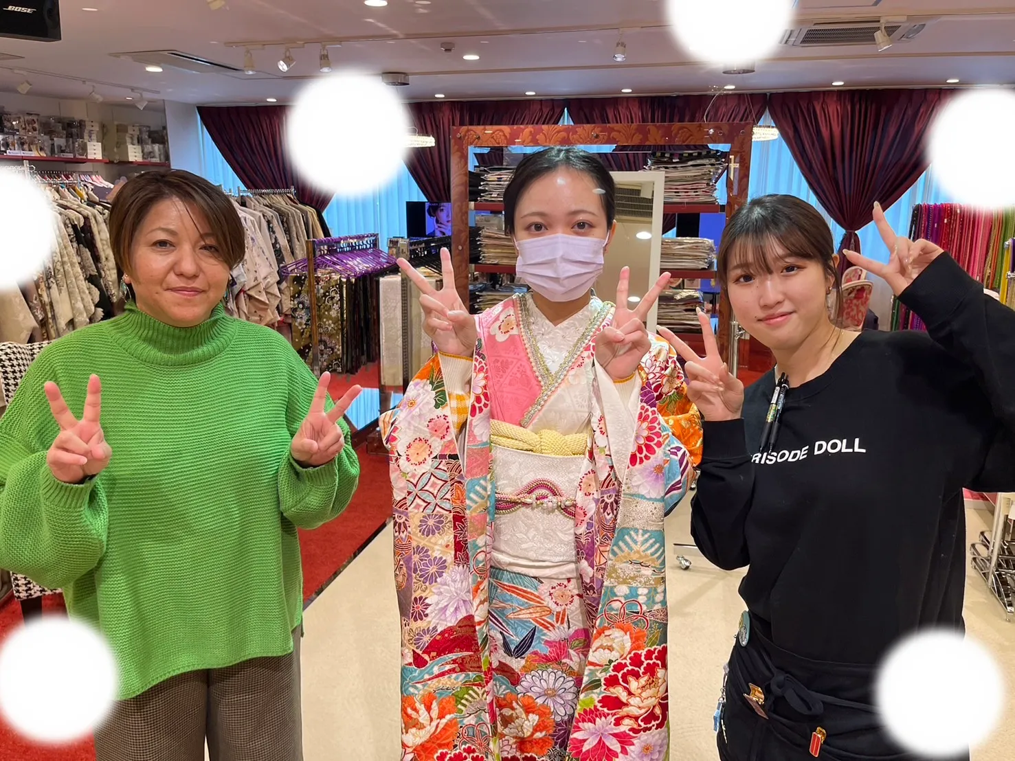 振袖レンタル　安い　ピンク　古典