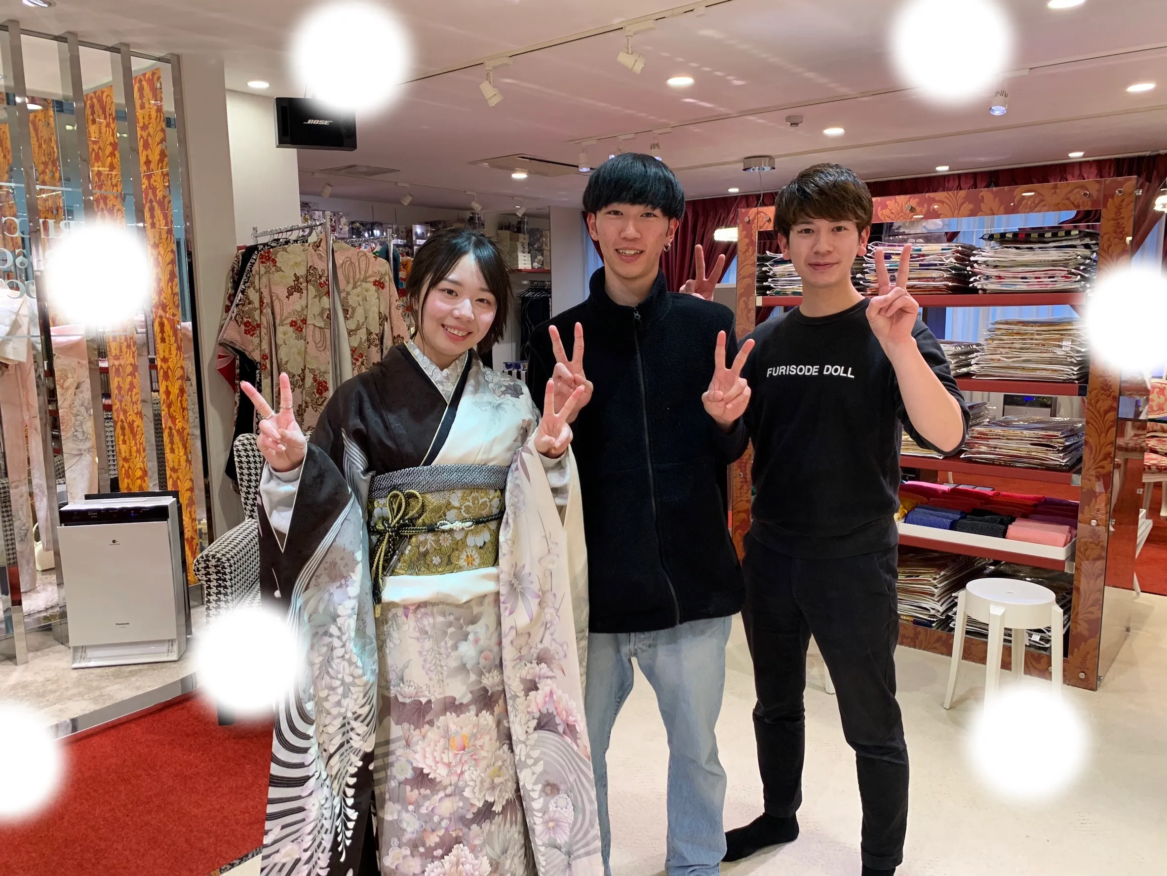 成人式 前撮り 梅田 振袖レンタル 袴レンタル かわいい オシャレ くすみカラー 無地