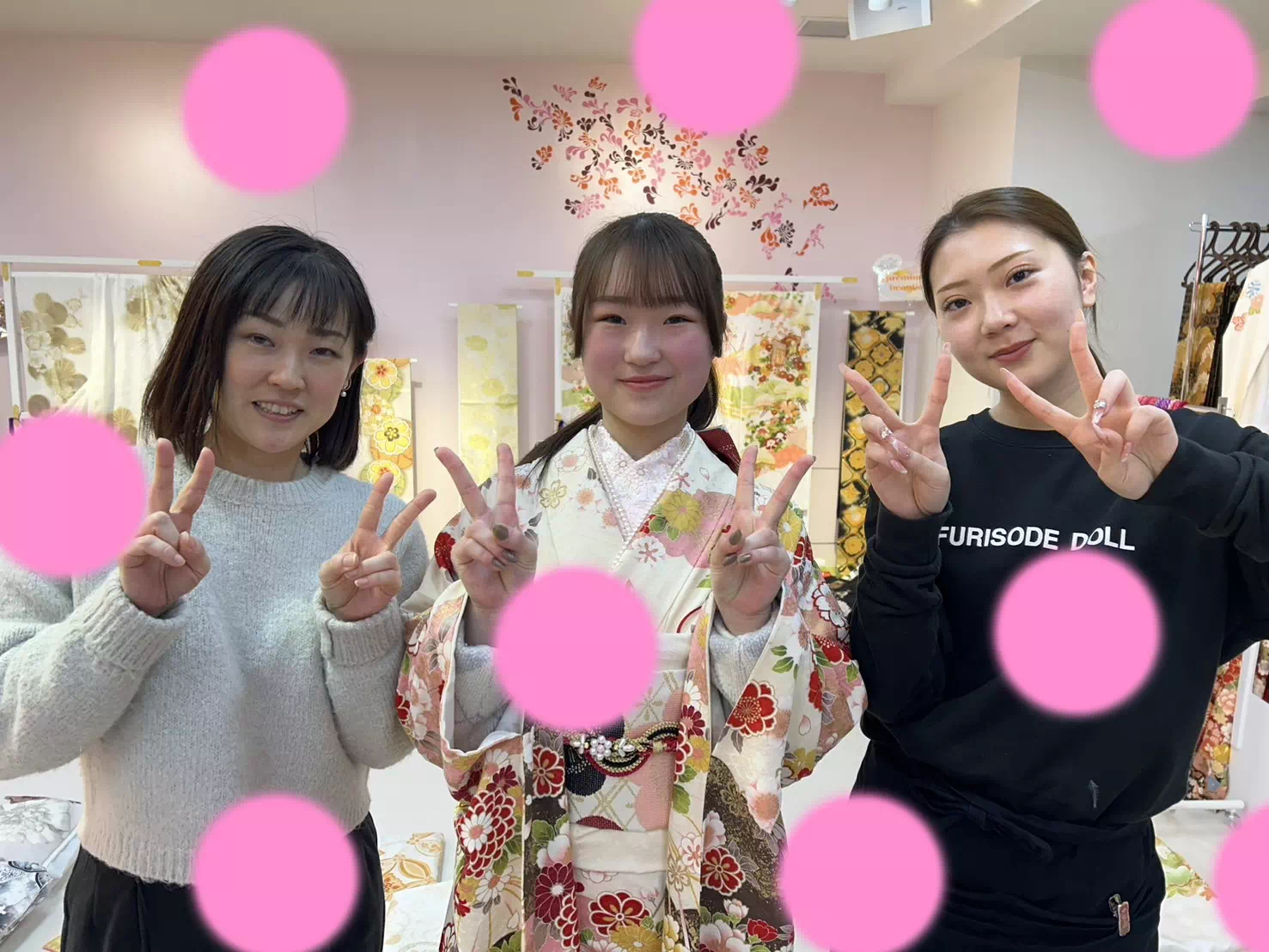 TAKAZEN神戸店正統派古典　ピンク　白　イマドキ　カワイイ　コディネート