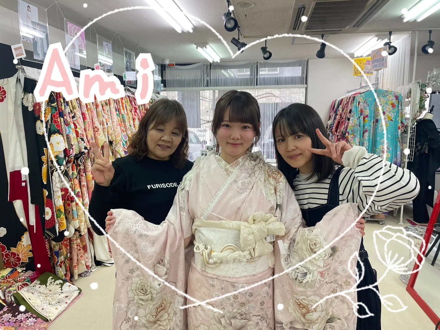 【TAKAZEN奈良店】30日♡ガーリーであざとかわいく統一感のあるコーディネートをしたピンクのコスメカラーお振袖姫ちゃん♡