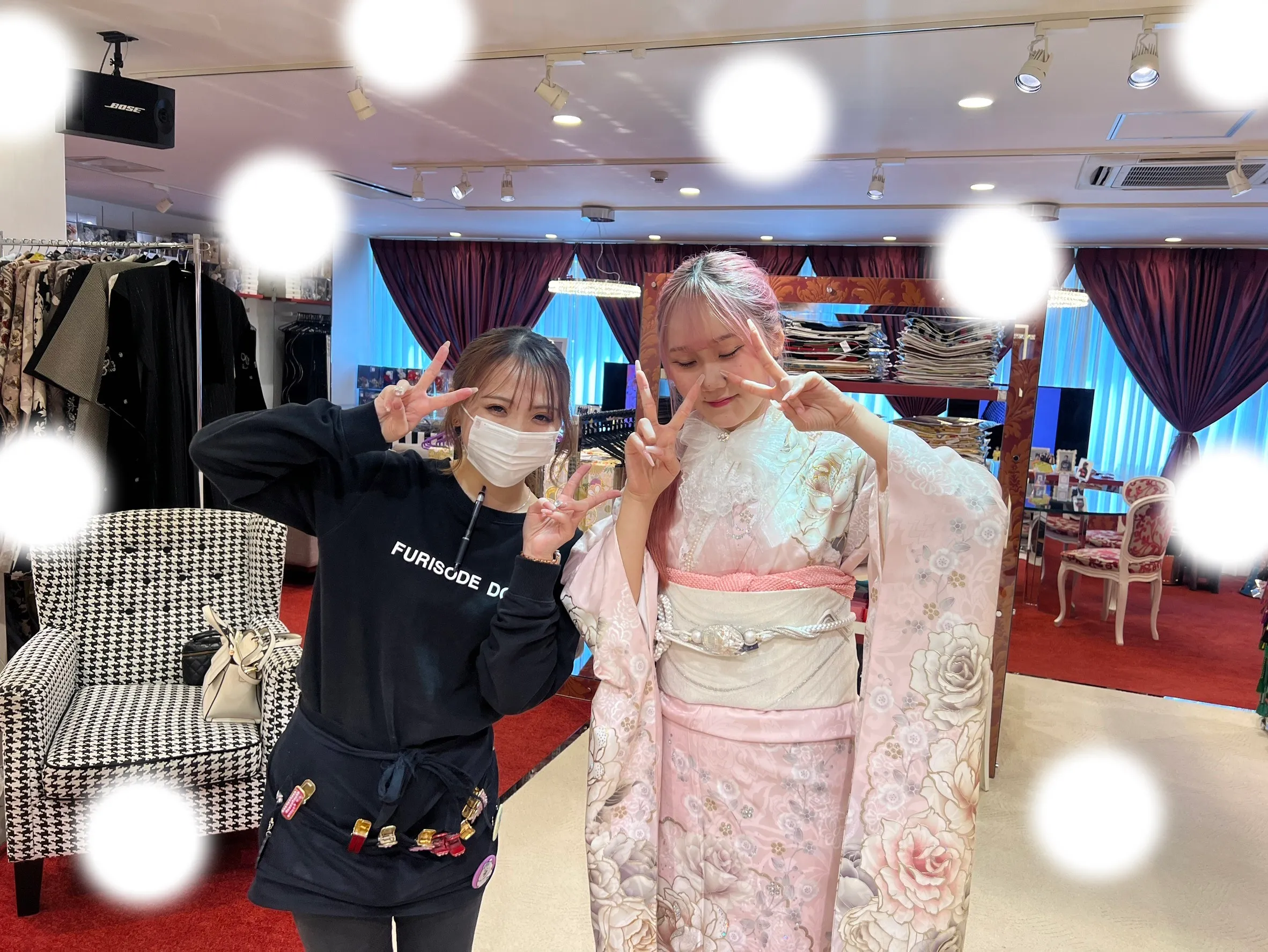 【TAKAZEN大阪梅田本店】♡１日　大阪梅田でヘップバーンのピンク色キラキライマドキなお振袖姫ちゃん♡