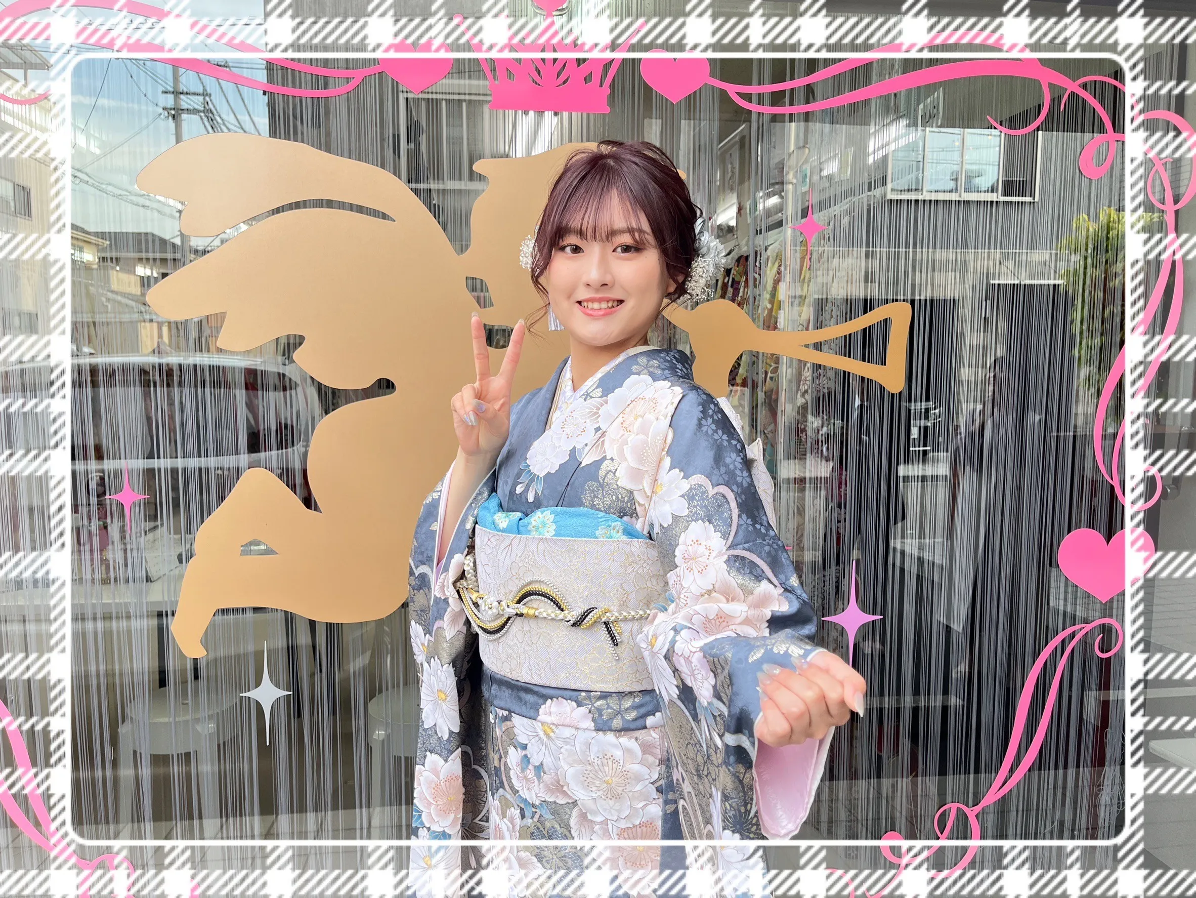 振袖 レンタル 奈良 振袖安い 可愛い 青 白 珍しい 華やか 綺麗 統一感