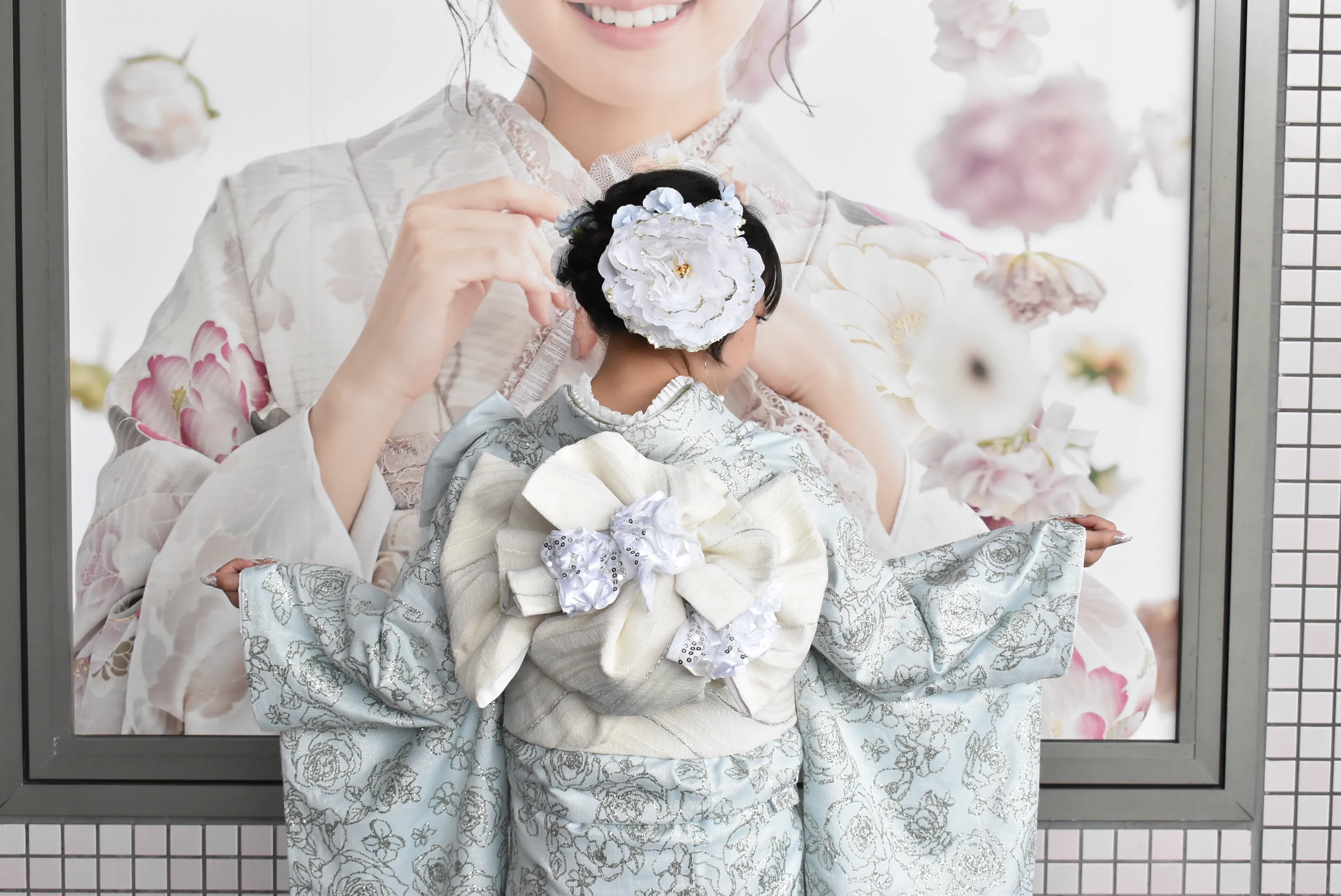 前撮り撮影会　堺店　TAKAZEN堺店　TAKAZENオリジナルお振袖　シュシュ　かわいい　キラキラ