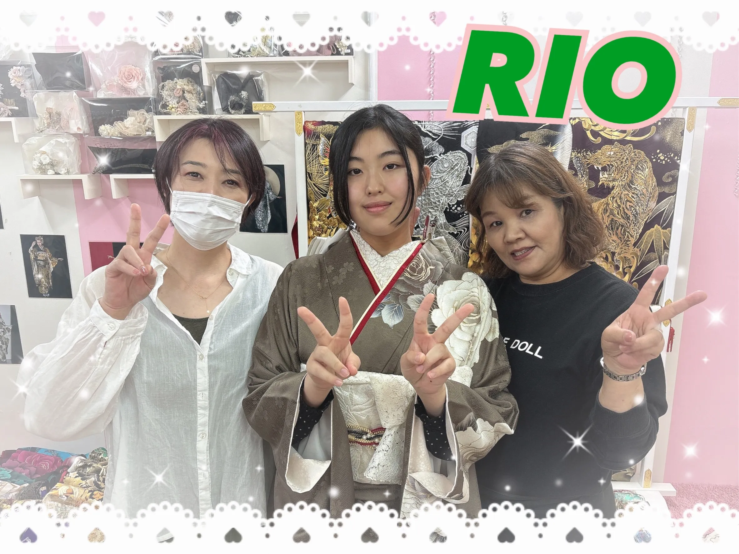 振袖　レンタル　奈良　くすみカラー　グリーン　ベージュ　シンプル　おしゃれ　個性的　