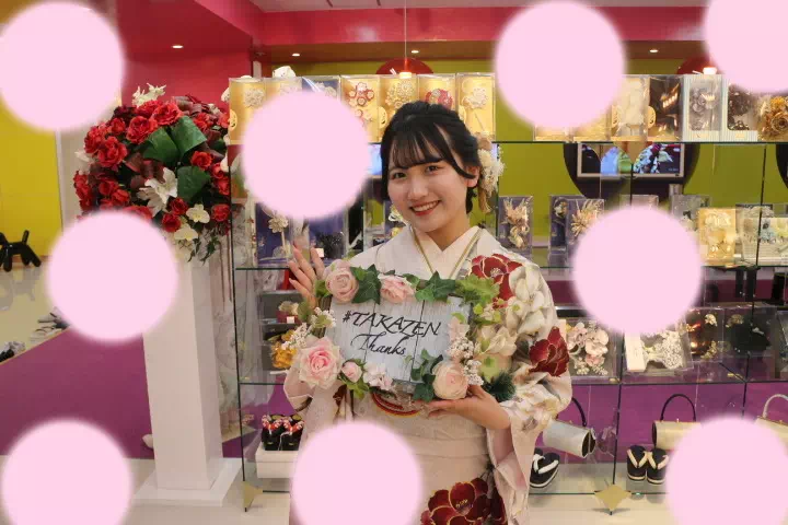 TAKAZEN神戸店　　成人式　振袖　レンタル　前撮り撮影会　イマドキ　カワイイ　コディネート　レトロ　イマドキ