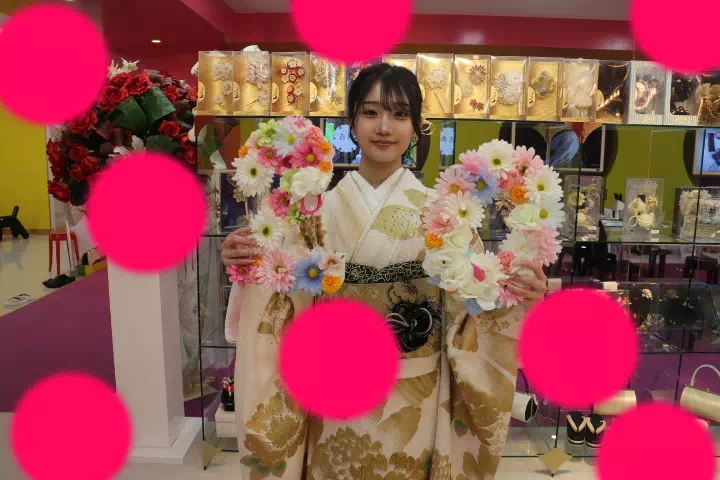 TAKAZEN神戸店　前撮り撮影会　イマドキ　カワイイ　コディネート　振袖　レンタル　モード　白金