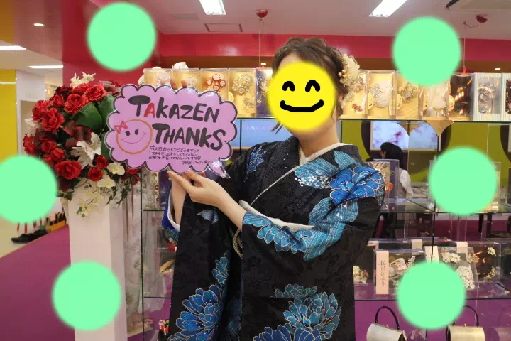 TAKAZEN神戸店　前撮り撮影会　イマドキ　カワイイ　コディネート　振袖　レンタル　袴　