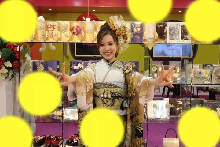 成人式　振袖レンタル　前撮り撮影会　　TAKAZEN神戸三宮店　ジャパンモード　派手