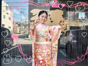 振袖　レンタル　奈良　前撮り　白色　ピンク　古典柄　綺麗　可愛い　