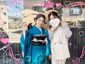 振袖　レンタル　奈良　前撮り　クール系　青/ブルー　牡丹柄　目立つ　派手　豪華　