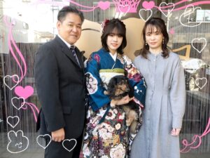 振袖　レンタル　奈良　前撮り　ヴィンテージ　古典柄　青/黒　豪華　個性的　ブーツ