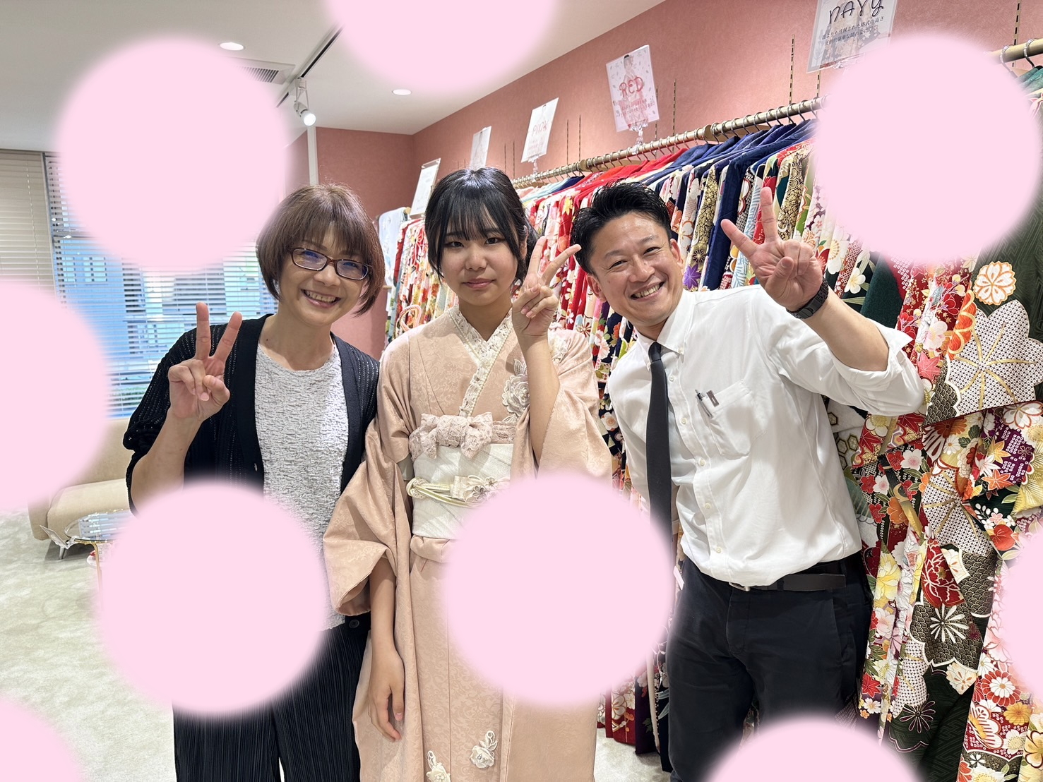 【TAKAZEN姫路店】♡3日　ピンクで可愛い！イマドキ立体花のふりふり振袖姫ちゃん♡
