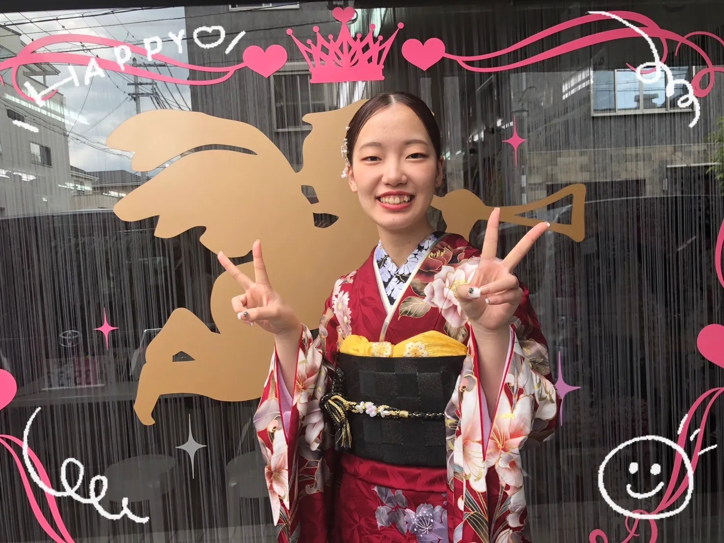 振袖　レンタル　奈良　前撮り　モデルコラボ振袖　オシャレ　人気　目立つ　個性的