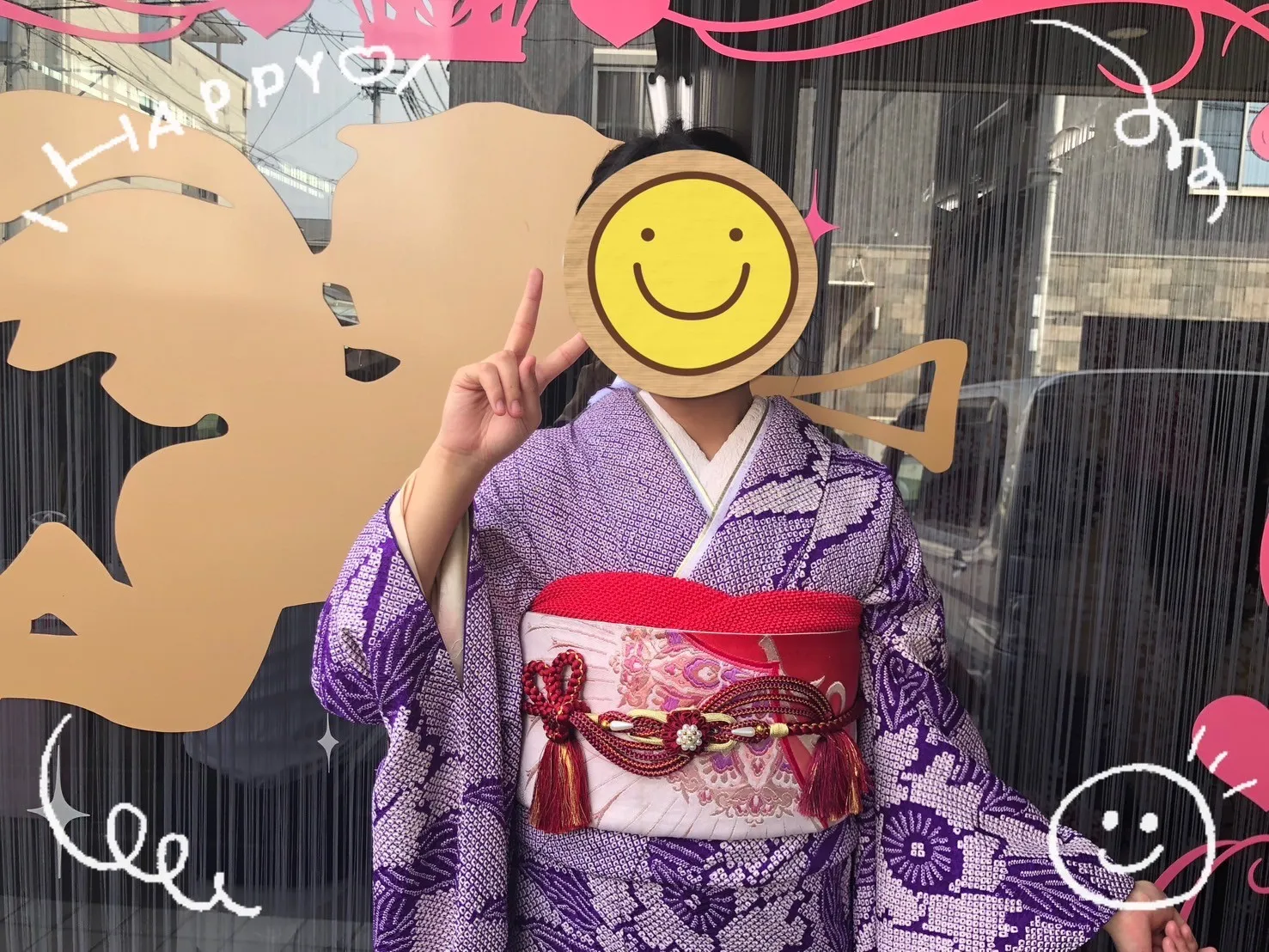 振袖　奈良　持込みショット　ママ振袖　おしゃれ　古典柄　伝統的　豪華　綺麗　紫