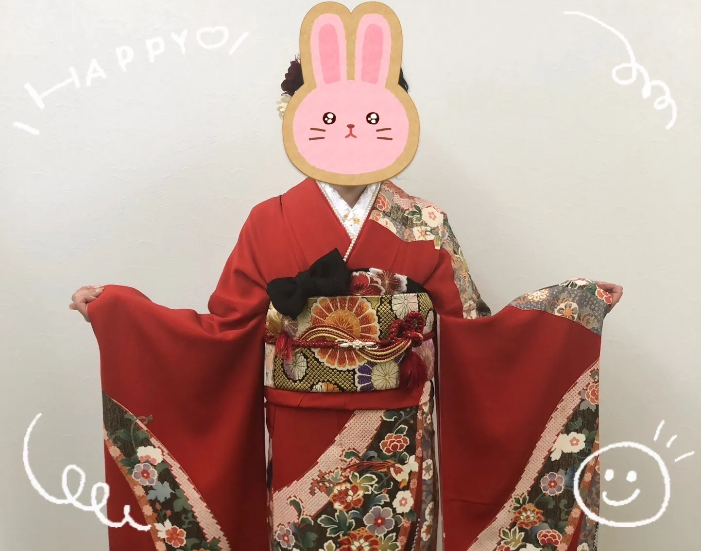 成人式　振袖　前撮り撮影会　可愛い　持ち込み　古典　赤　レッド　大人っぽい