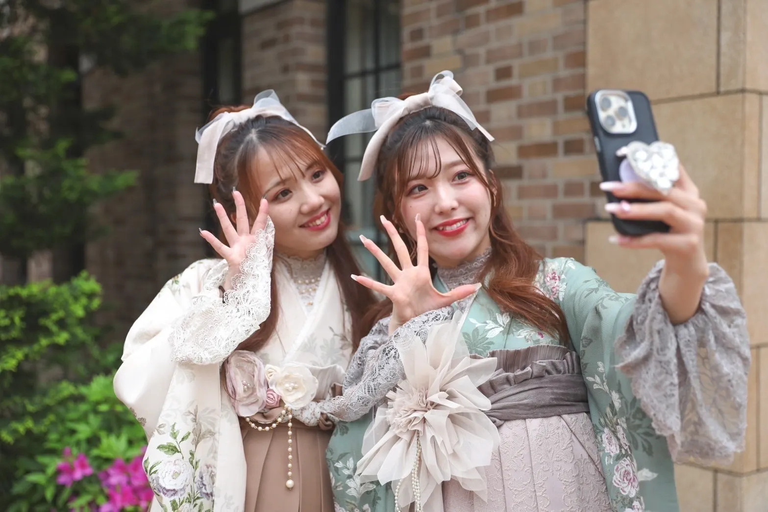 振袖レンタル　奈良　橿原　かわいい　おしゃれ　個性派　かわいい　かっこいい　くすみ　イマドキ　袴　かわいい袴