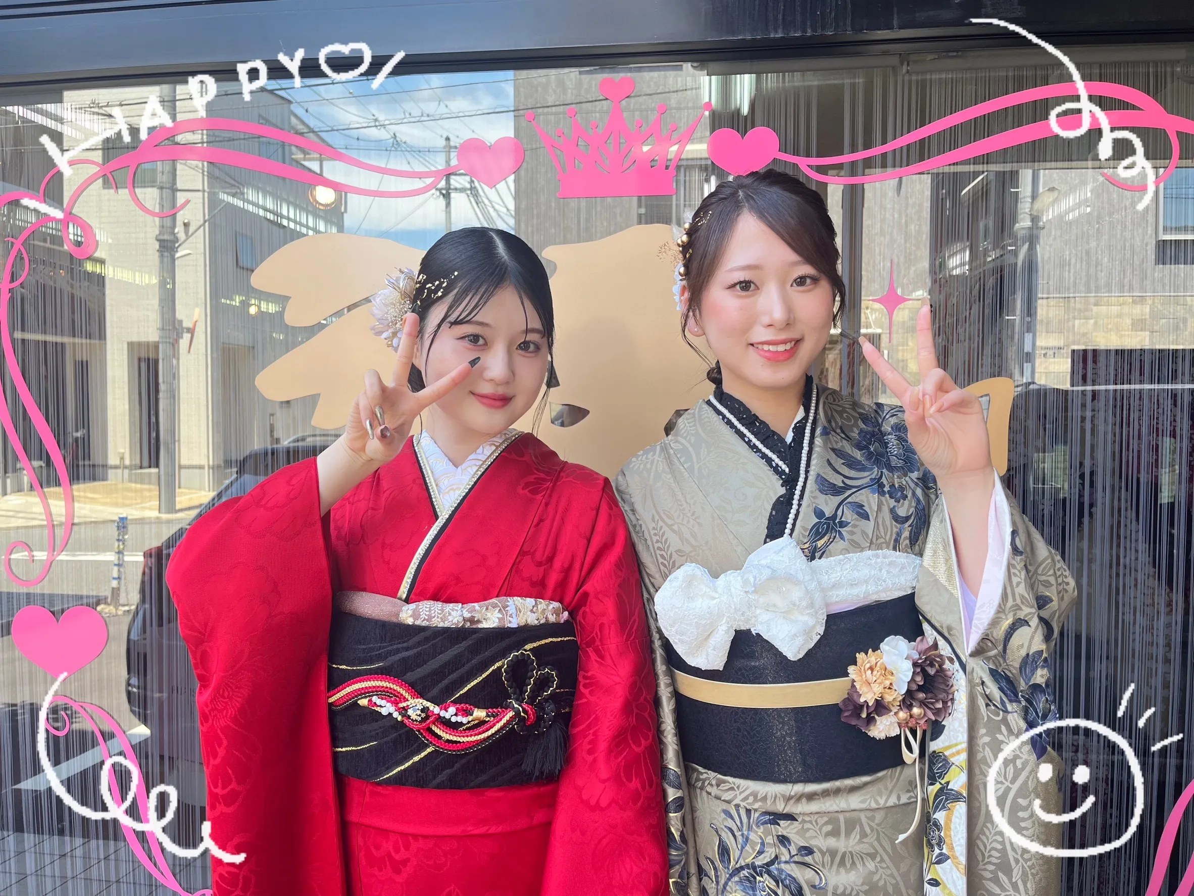振袖　レンタル　奈良　振袖安い　可愛い　カッコイイ　赤　カーキ　オシャレ　イマドキ　